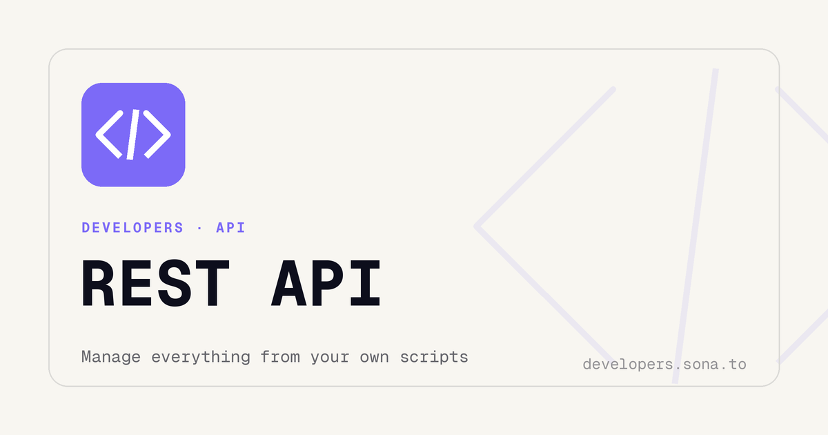 Sona.to now has a REST API